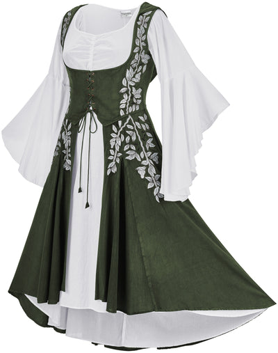 Tauriel Maxi Set Limited Edition Moss Green Silver Embroidery